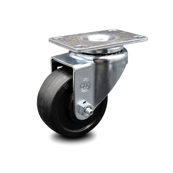 3 Inch Soft Rubber Wheel Swivel Top Plate Caster